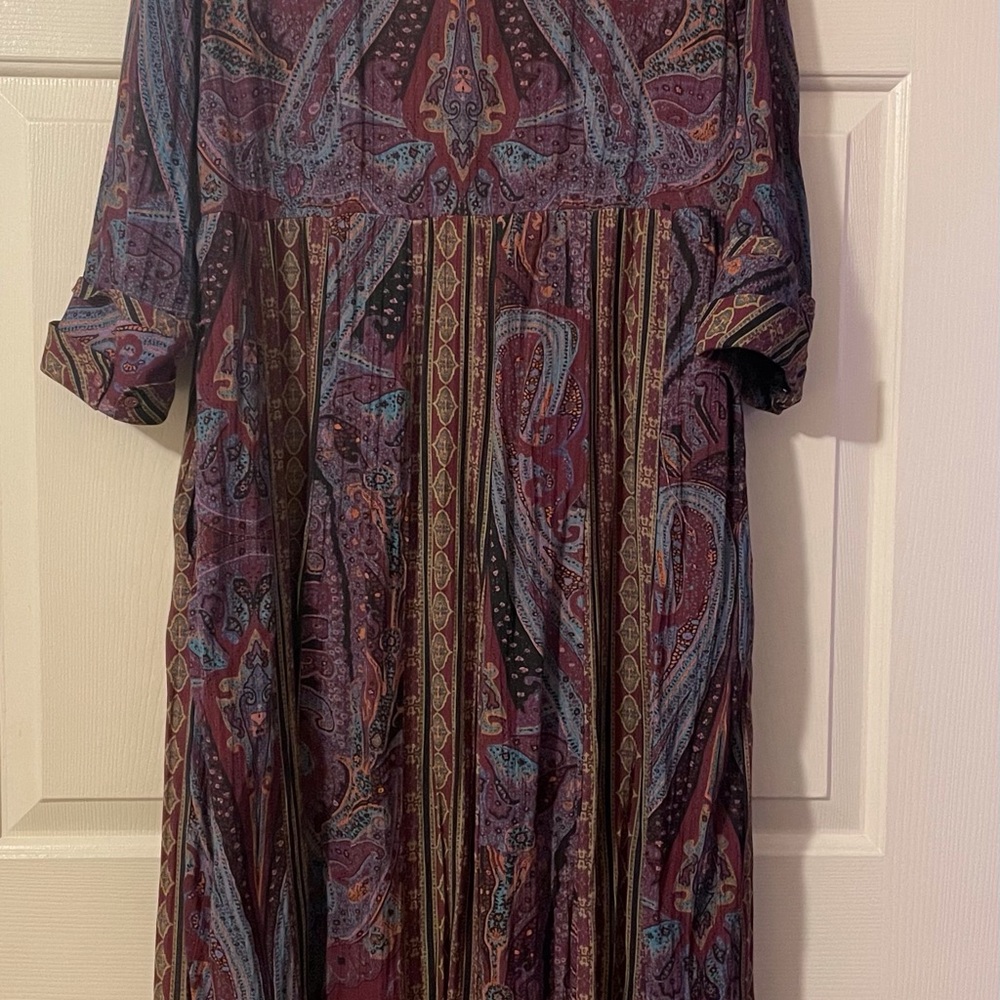 Soft Surroundings Paisley Print Maxi Dress